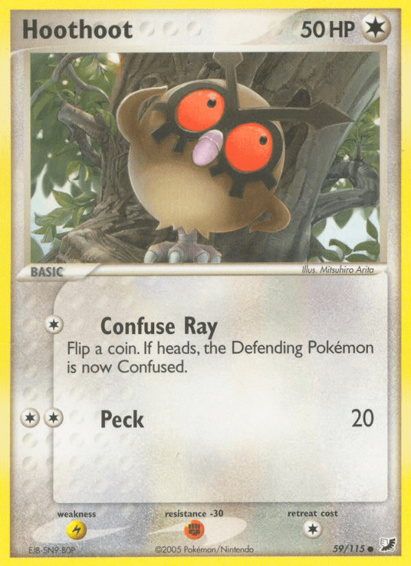 Carta Hoothoot 59/115 do set Unseen Forces — Pokémon TCG | Bynx