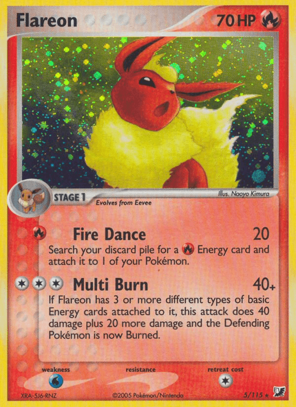 Carta Flareon 5/115 do set Unseen Forces — Pokémon TCG | Bynx