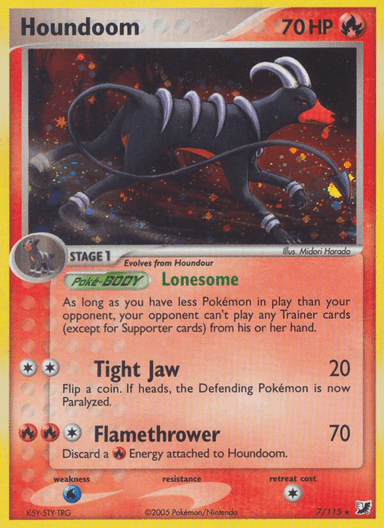 Carta Houndoom 7/115 do set Unseen Forces — Pokémon TCG | Bynx