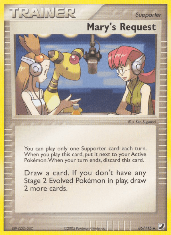 Carta Mary's Request 86/115 do set Unseen Forces — Pokémon TCG | Bynx
