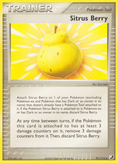 Carta Sitrus Berry 91/115 do set Unseen Forces — Pokémon TCG | Bynx