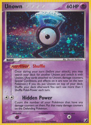 Carta Unown G/115 do set Unseen Forces — Pokémon TCG | Bynx