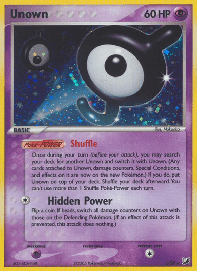 Carta Unown J/115 do set Unseen Forces — Pokémon TCG | Bynx