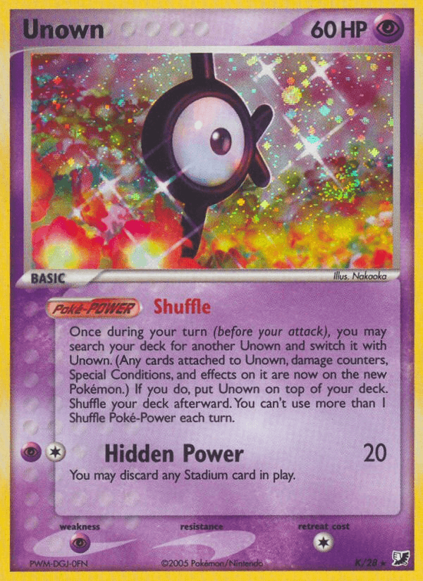 Carta Unown K/115 do set Unseen Forces — Pokémon TCG | Bynx