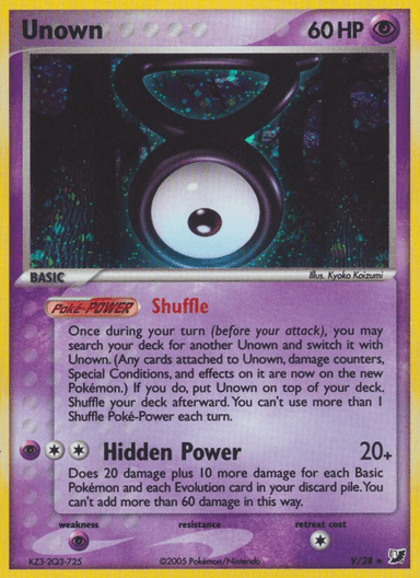 Carta Unown V/115 do set Unseen Forces — Pokémon TCG | Bynx