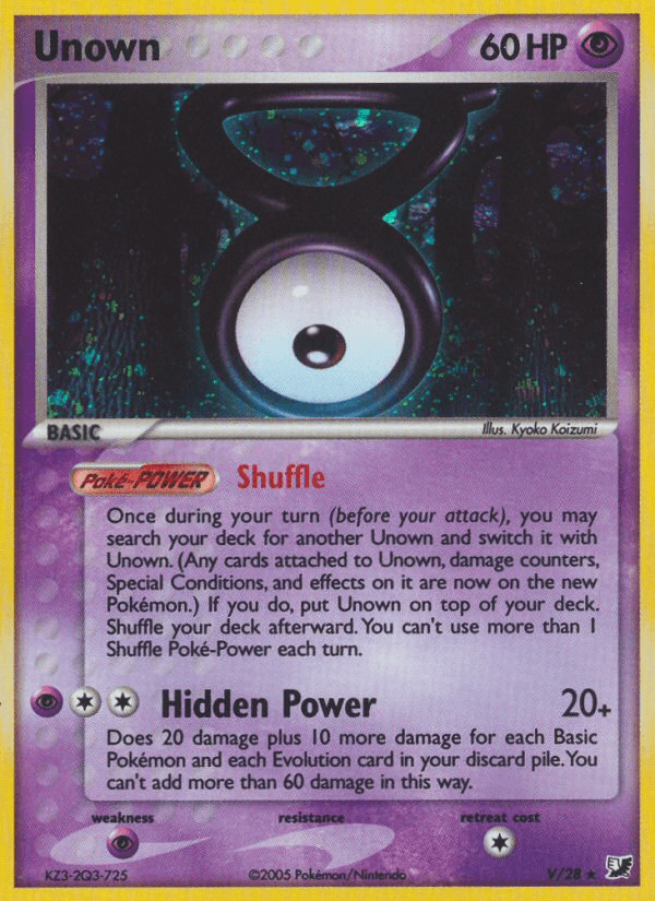 Carta Unown V/115 do set Unseen Forces — Pokémon TCG | Bynx