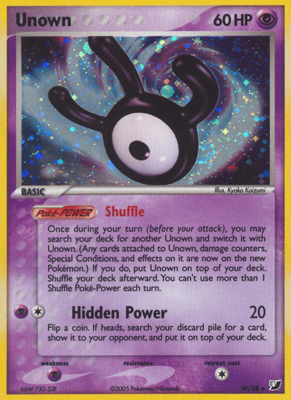 Carta Unown W/115 do set Unseen Forces — Pokémon TCG | Bynx