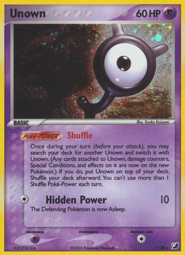 Carta Unown Y/115 do set Unseen Forces — Pokémon TCG | Bynx