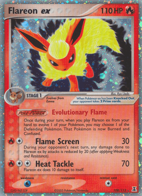 Carta Flareon ex 108/113 do set Delta Species — Pokémon TCG | Bynx