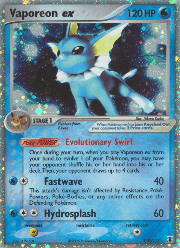 Carta Vaporeon ex 110/113 do set Delta Species — Pokémon TCG | Bynx