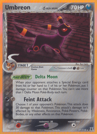 Carta Umbreon δ 17/113 do set Delta Species — Pokémon TCG | Bynx