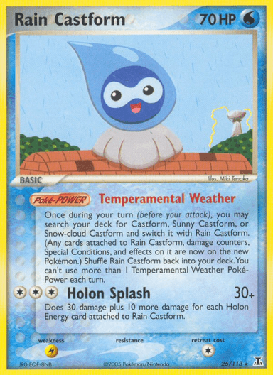 Carta Rain Castform 26/113 do set Delta Species — Pokémon TCG | Bynx