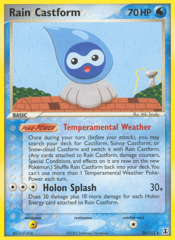 Carta Rain Castform 26/113 do set Delta Species — Pokémon TCG | Bynx