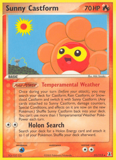 Carta Sunny Castform 31/113 do set Delta Species — Pokémon TCG | Bynx