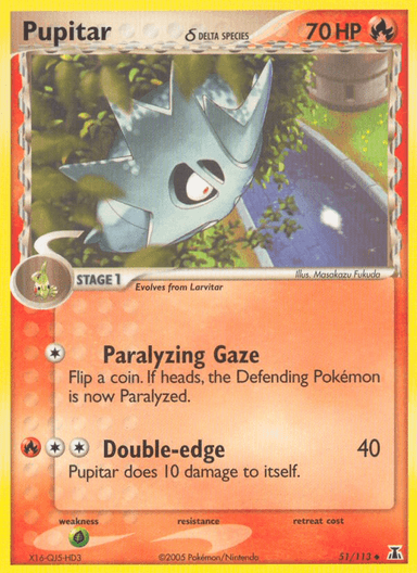 Carta Pupitar δ 51/113 do set Delta Species — Pokémon TCG | Bynx