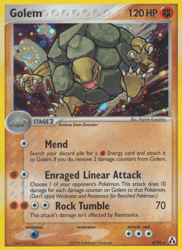 Carta Golem 6/92 do set Legend Maker — Pokémon TCG | Bynx