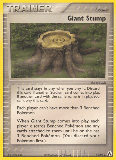 Carta Giant Stump 75/92 do set Legend Maker — Pokémon TCG | Bynx