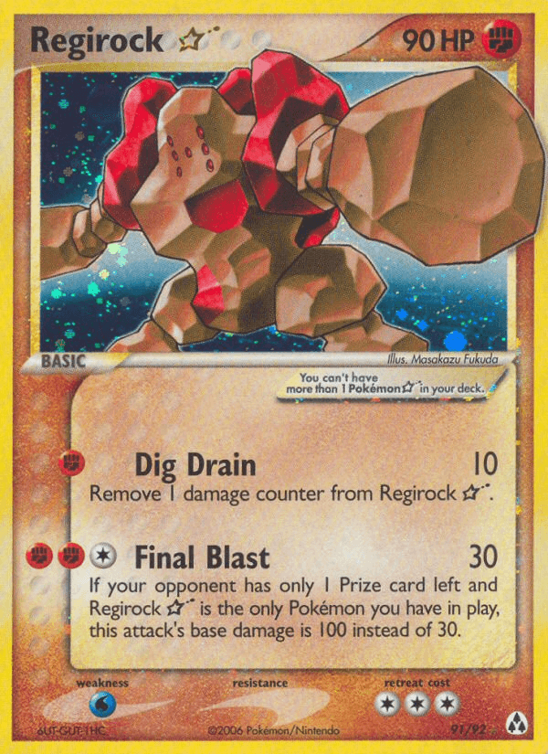 Carta Regirock ★ 91/92 do set Legend Maker — Pokémon TCG | Bynx