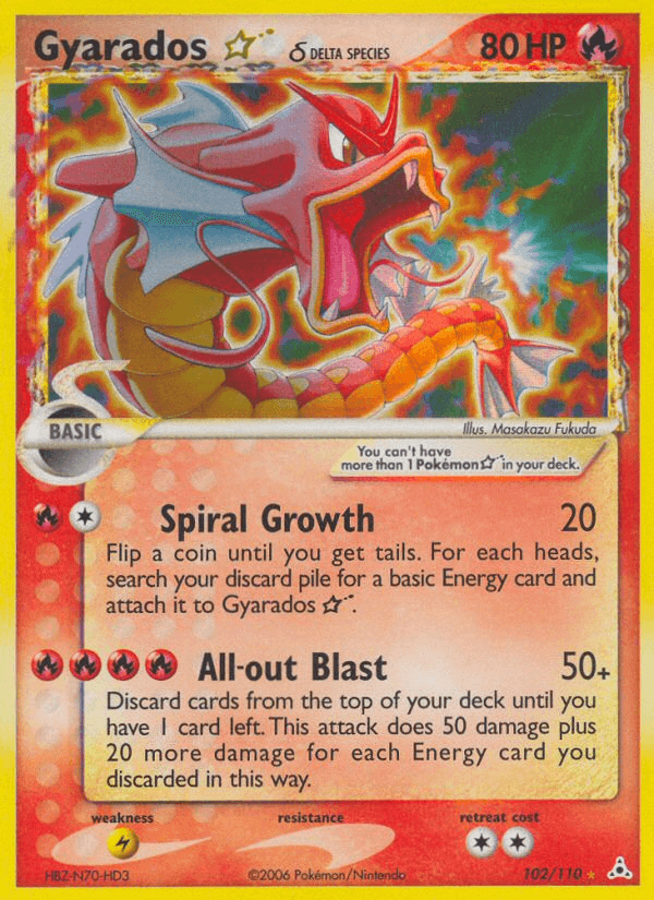 Carta Gyarados ★ δ 102/110 do set Holon Phantoms — Pokémon TCG | Bynx