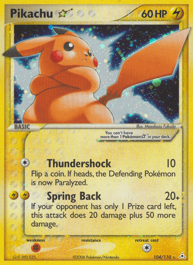 Carta Pikachu ★ 104/110 do set Holon Phantoms — Pokémon TCG | Bynx