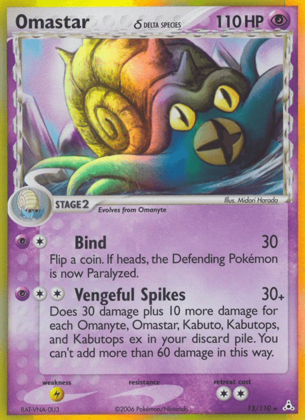 Carta Omastar δ 13/110 do set Holon Phantoms — Pokémon TCG | Bynx