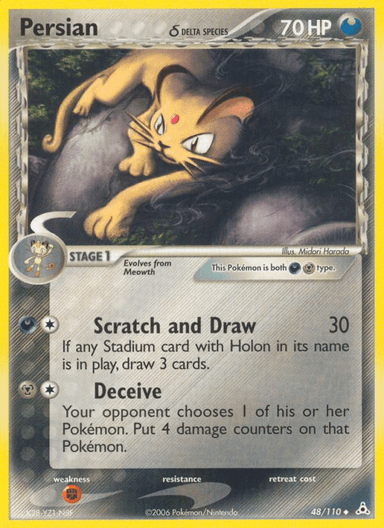 Carta Persian δ 48/110 do set Holon Phantoms — Pokémon TCG | Bynx
