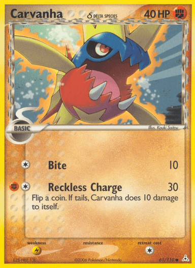 Carta Carvanha δ 61/110 do set Holon Phantoms — Pokémon TCG | Bynx