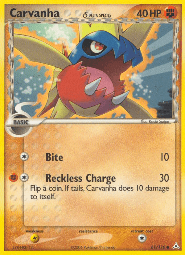 Carta Carvanha δ 61/110 do set Holon Phantoms — Pokémon TCG | Bynx