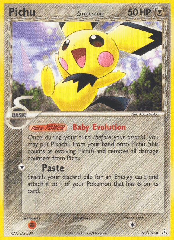 Carta Pichu δ 76/110 do set Holon Phantoms — Pokémon TCG | Bynx