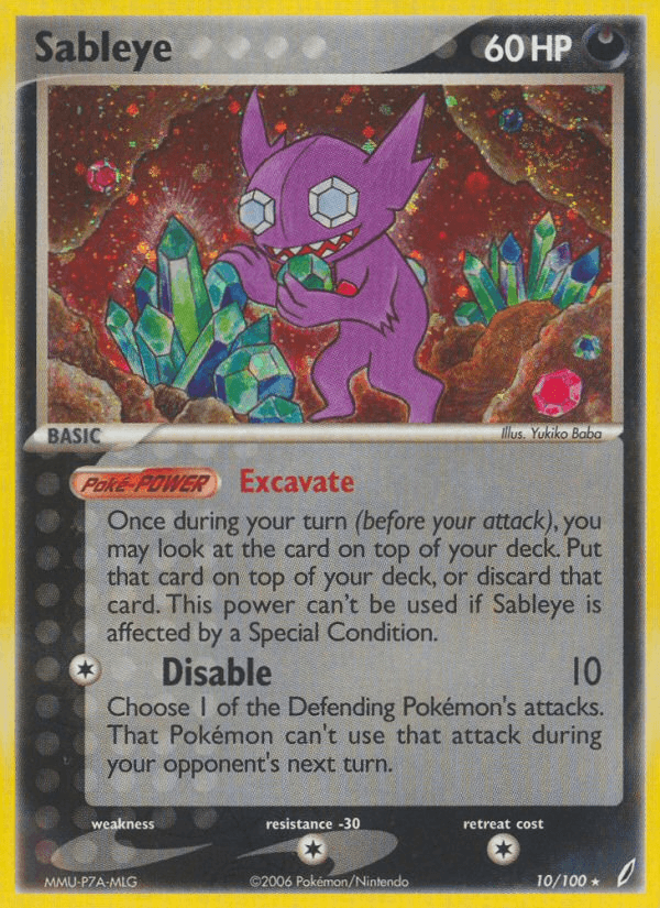 Carta Sableye 10/100 do set Crystal Guardians — Pokémon TCG | Bynx