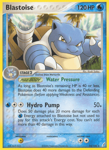 Carta Blastoise 14/100 do set Crystal Guardians — Pokémon TCG | Bynx