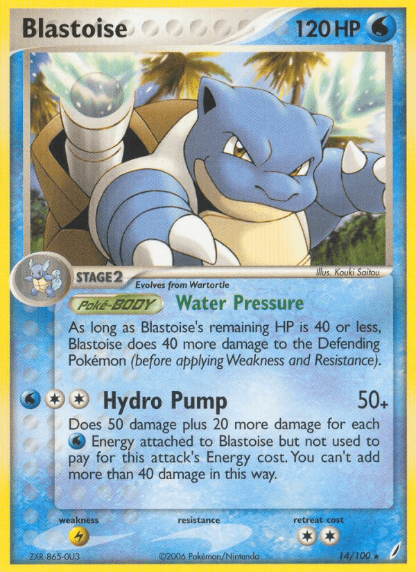 Carta Blastoise 14/100 do set Crystal Guardians — Pokémon TCG | Bynx