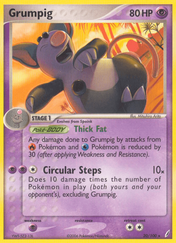 Carta Grumpig 20/100 do set Crystal Guardians — Pokémon TCG | Bynx