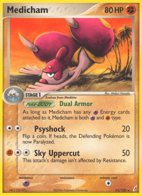 Carta Medicham 25/100 do set Crystal Guardians — Pokémon TCG | Bynx