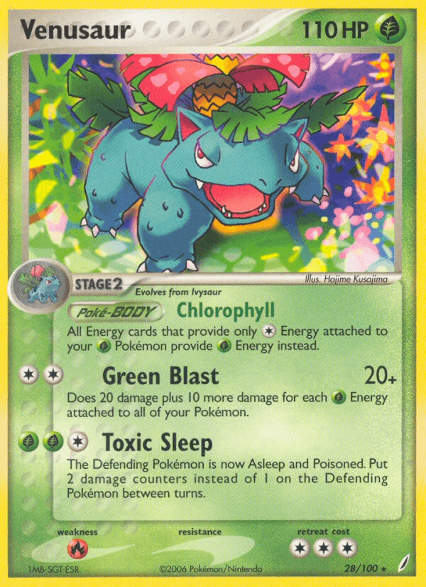 Carta Venusaur 28/100 do set Crystal Guardians — Pokémon TCG | Bynx