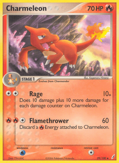 Carta Charmeleon 29/100 do set Crystal Guardians — Pokémon TCG | Bynx