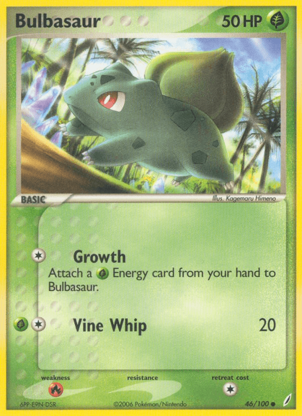 Carta Bulbasaur 46/100 do set Crystal Guardians — Pokémon TCG | Bynx
