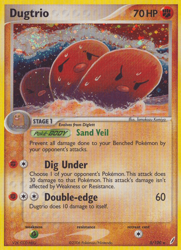 Carta Dugtrio 5/100 do set Crystal Guardians — Pokémon TCG | Bynx