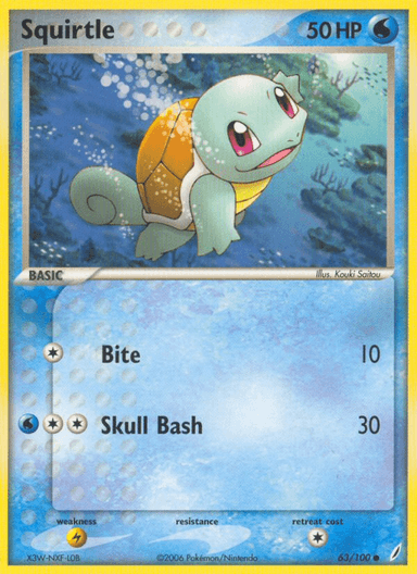 Carta Squirtle 63/100 do set Crystal Guardians — Pokémon TCG | Bynx