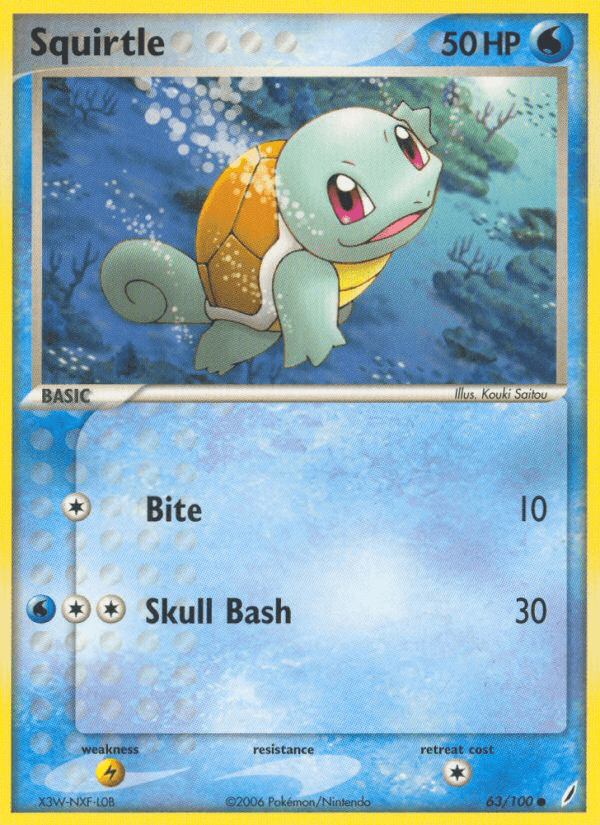Carta Squirtle 63/100 do set Crystal Guardians — Pokémon TCG | Bynx