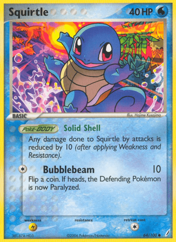 Carta Squirtle 64/100 do set Crystal Guardians — Pokémon TCG | Bynx
