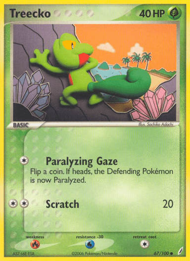 Carta Treecko 67/100 do set Crystal Guardians — Pokémon TCG | Bynx