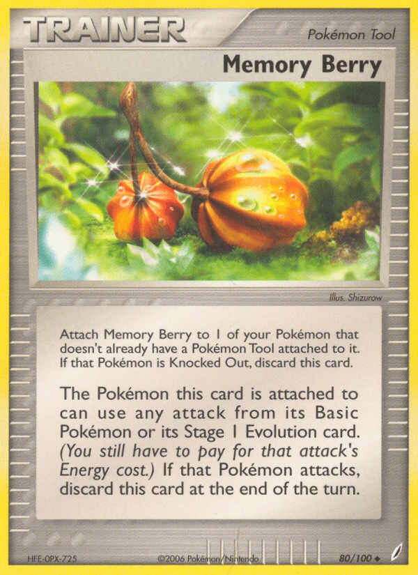 Carta Memory Berry 80/100 do set Crystal Guardians — Pokémon TCG | Bynx
