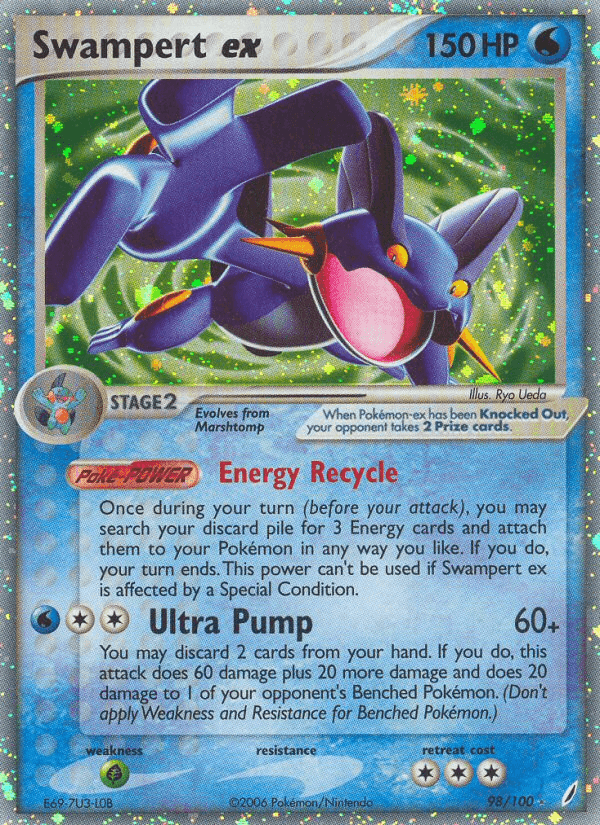 Carta Swampert ex 98/100 do set Crystal Guardians — Pokémon TCG | Bynx