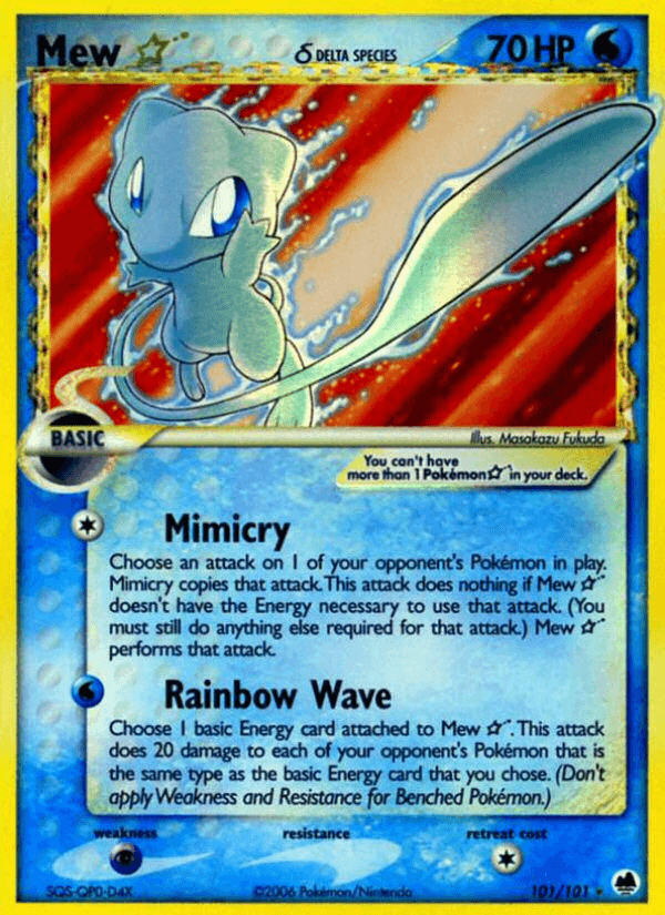 Carta Mew ★ δ 101/101 do set Dragon Frontiers — Pokémon TCG | Bynx