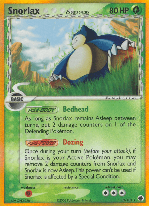 Carta Snorlax δ 10/101 do set Dragon Frontiers — Pokémon TCG | Bynx
