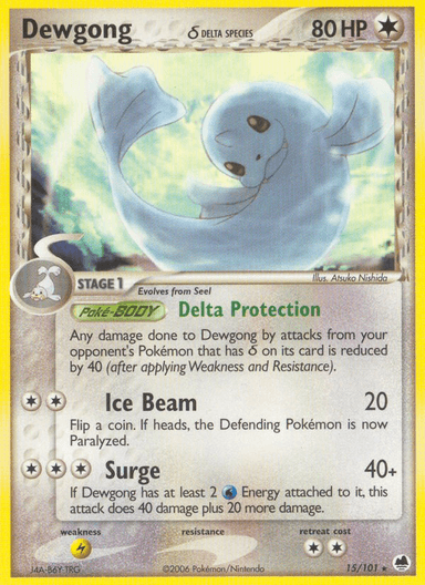 Carta Dewgong δ 15/101 do set Dragon Frontiers — Pokémon TCG | Bynx
