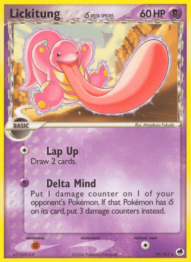 Carta Lickitung δ 19/101 do set Dragon Frontiers — Pokémon TCG | Bynx