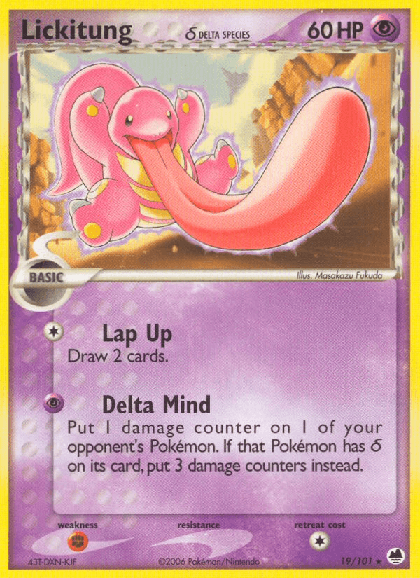 Carta Lickitung δ 19/101 do set Dragon Frontiers — Pokémon TCG | Bynx