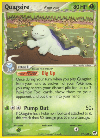 Carta Quagsire δ 21/101 do set Dragon Frontiers — Pokémon TCG | Bynx
